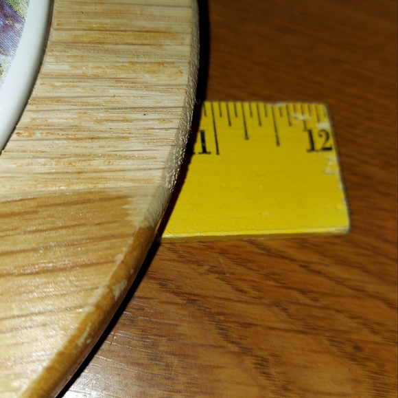 Vintage Glynda Turley Cheese Board Built In Slicer Pink And White Flowers 1996 - Picture 10 of 11